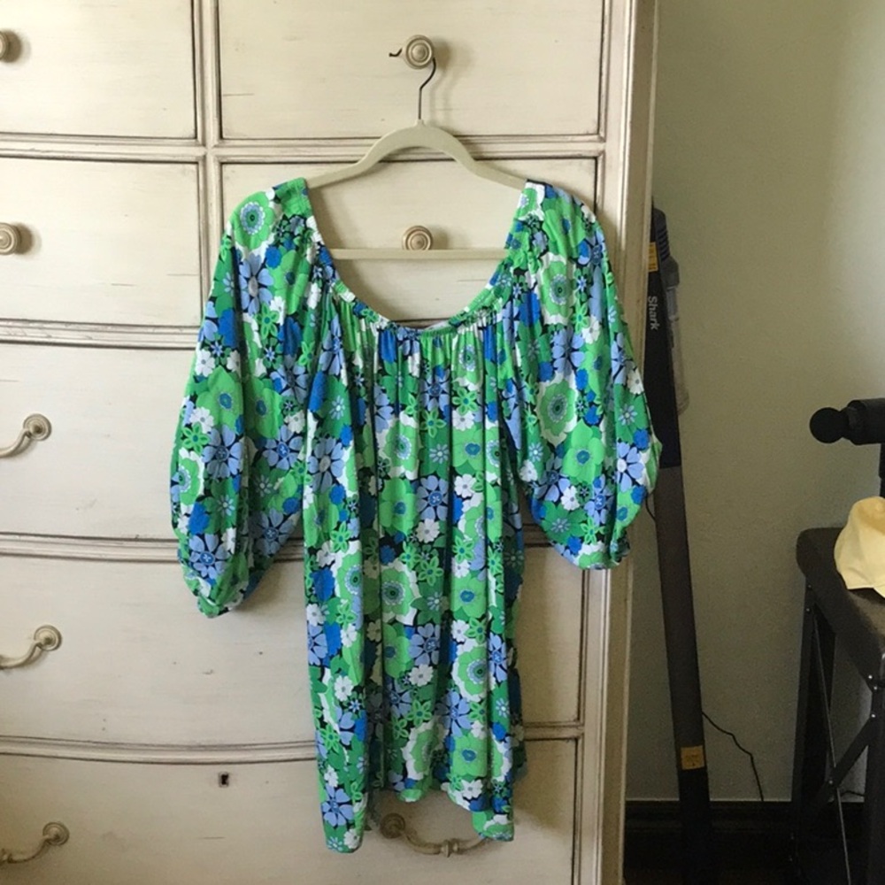 Velvet Torch Green Floral Top